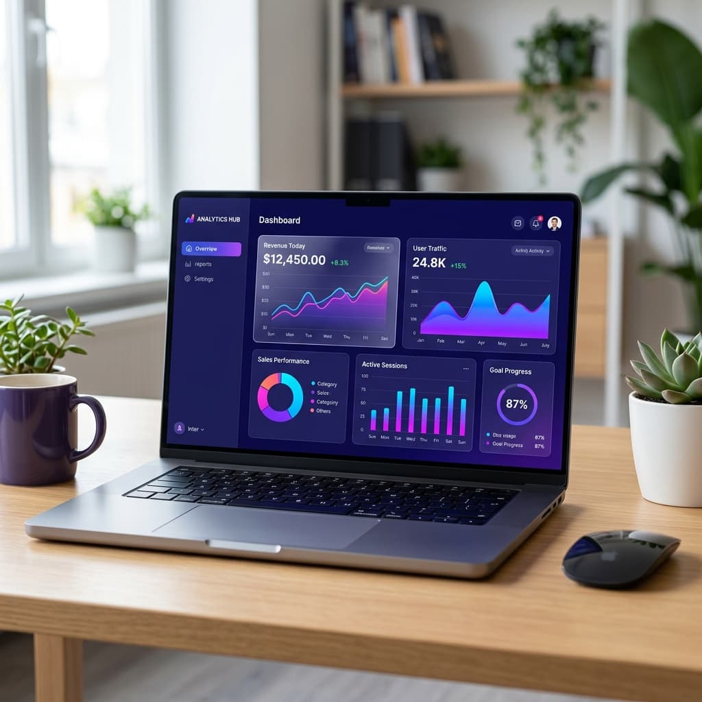 A website built by mlmade.ai displayed on a MacBook